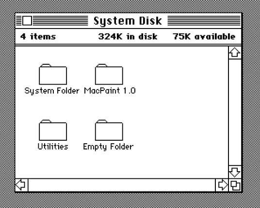 MacOS Classic 1.0 Finder window