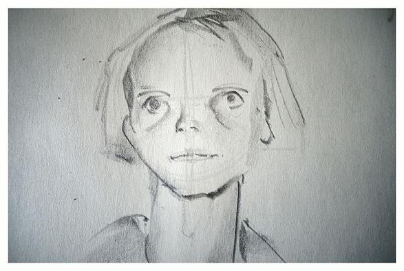 quick girl head sketch
