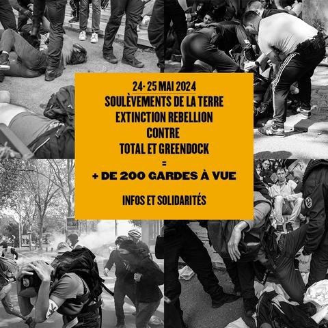 Montage de quatre photos noir et blanc de violence policières de ce WE.