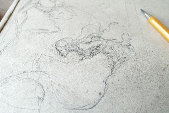 photo of pencil drawing