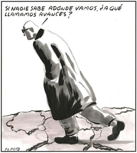 "If nobody knows where we're headed, how can we call it progress?"

#Viñeta de El Roto del 30 de mayo de #2024