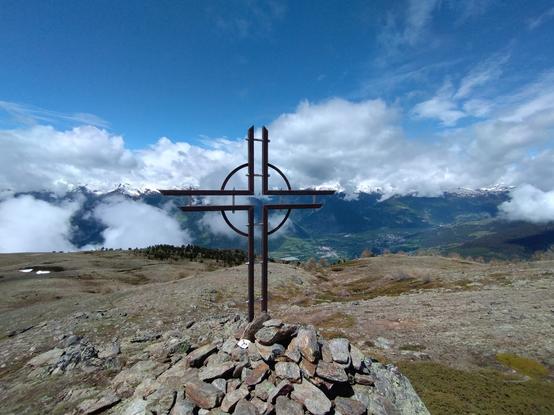 A summit cross at 2500m in the Southtyrolean mountains.