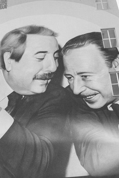 A photo of the mural of Sicilian anti-mafia prosecutors Giovanni Falcone and Paolo Borsellino.