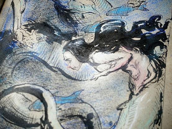mermaid drawing closeup