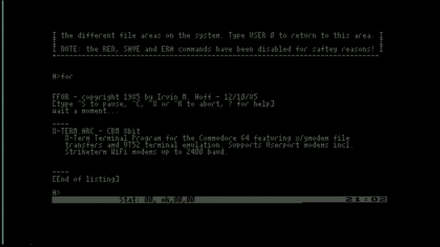 The new "for" command listing a recently uploaded file.