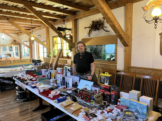 me behind a table with products we sell