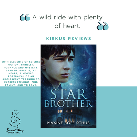 Image: Star Brother book cover on a blue and white background.

Review quote: "A wild ride with plenty of heart." - Kirkus Reviews