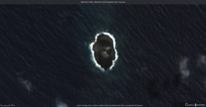 Volcanic reef, which is currently a volcanic island off Tonga.