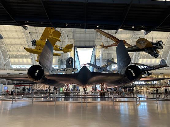 Photo of the backside of an SR-71 Blackbird.