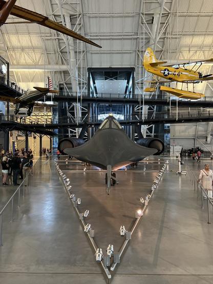 Photo from the front and slightly above of the SR-71 Blackbird