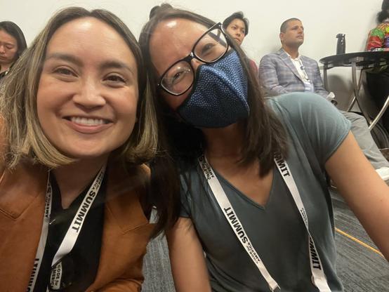 Mai-Ling and Anita at the Code for America Summit in Oakland, California