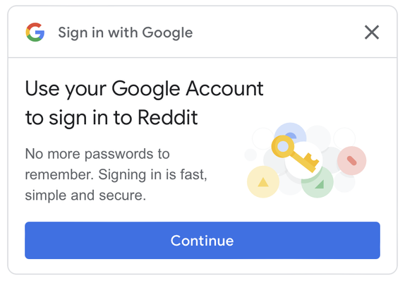 google's "sign in with google" banner that is thrust upon the face of every user of all websites who decided to sell their soul to google