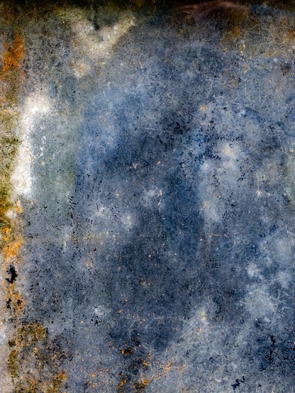 Blue abstract of mould on a window