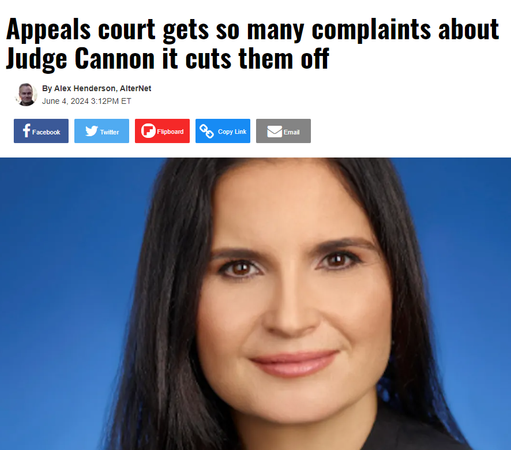 Appeals court gets so many complaints about Judge Cannon it cuts them off