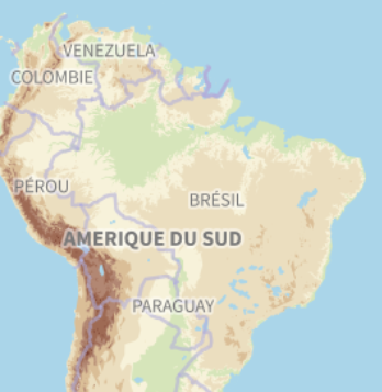 Rendering problem on a South America map where French Guiana is blue like the sea