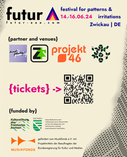 sharepic displaying partners, venues, funding sources and ticket link for our festival