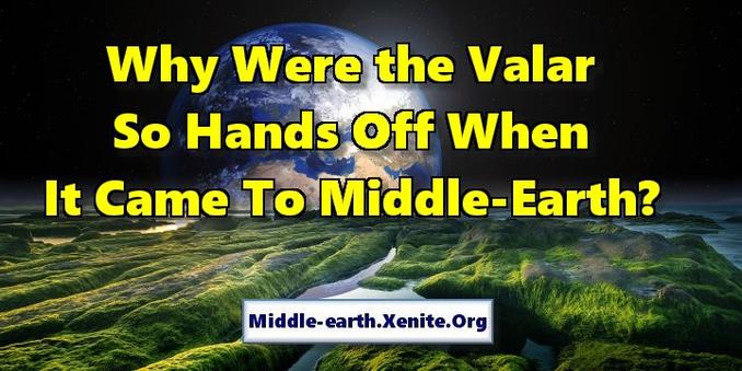 A view of Earth from a lush, green world like Aman after the Change of the World under the words 'Why Were the Valar So Hands Off When It Came to Middle-earth?'