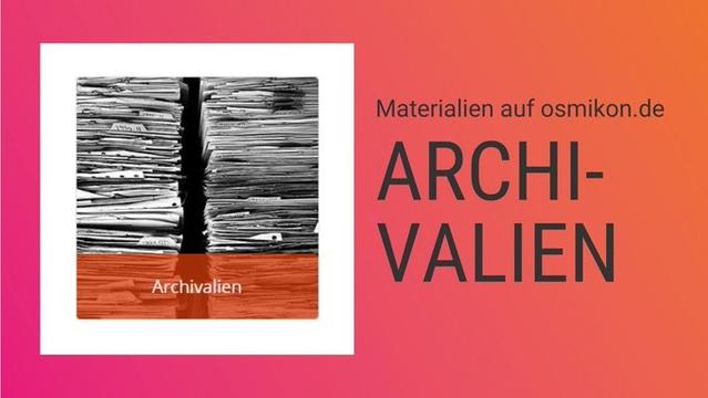 Foto von Unterlagen in einem Archiv