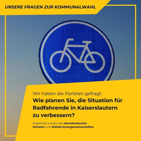 Wir haben die Parteien gefragt:
Wie planen Sie, die Situation für Radfahrende in #Kaiserslautern zu verbessern?