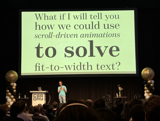 Several lines of text where each line of text is scaled up/down so that it’s full width.