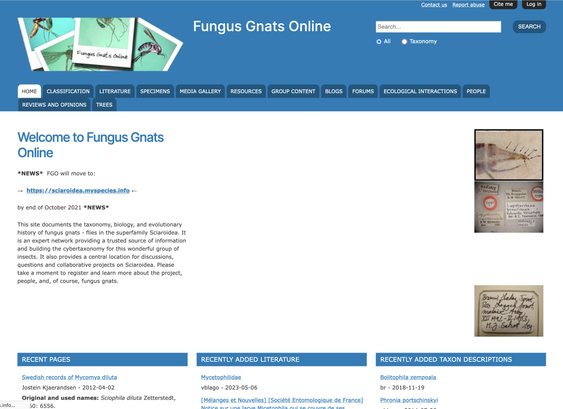 A screenshot of legacy Scratchpad-based homepage for the project.