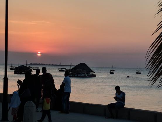 Sunset over water on Zanzibar