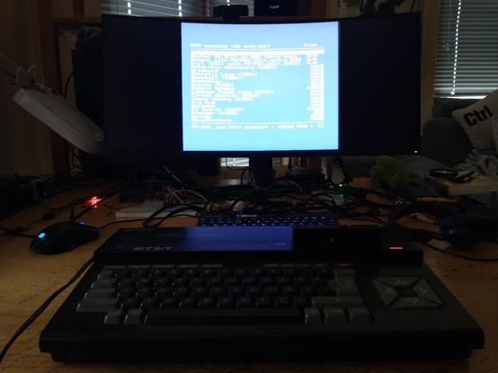 My Sony HitBit HB-75D computer successfully running the MSX Pico cartridge.