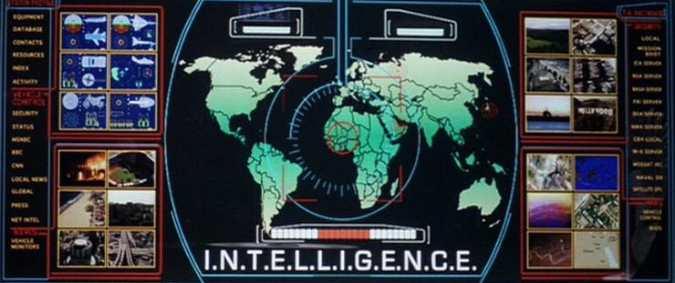 Scene from Team America World Police, the AI is named I.N.T.E.L.L.I.G.E.N.C.E.