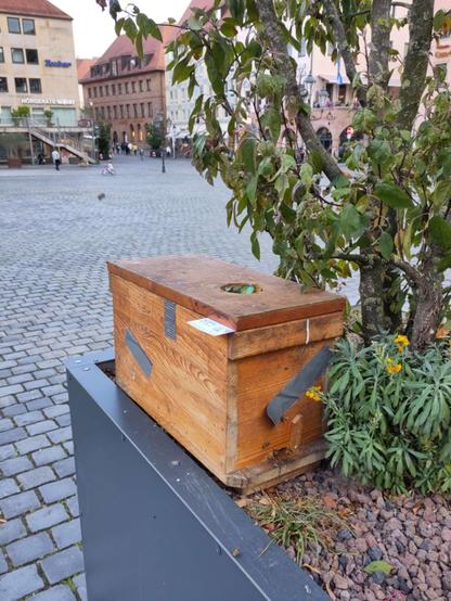 Bienenstock auf dem Nürnberger Hauptmarkt.