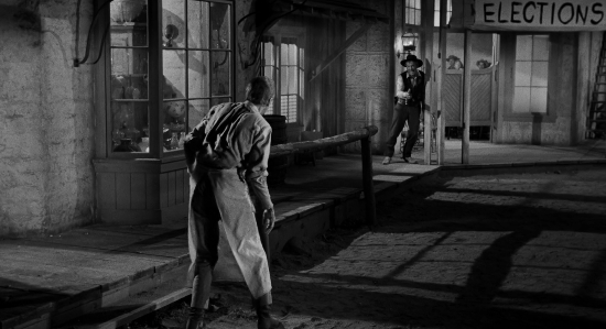Jimmy Stewart faces down Lee Marvin in The Man Who Shot Liberty Valance.