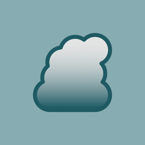 An illustration of a storm cloud against a light blue-grey background