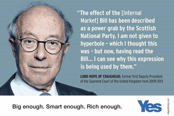 Hope of Craighead describing the then uk internal market bill as a power grab.