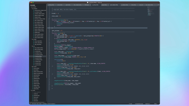 Text editor filled with code.