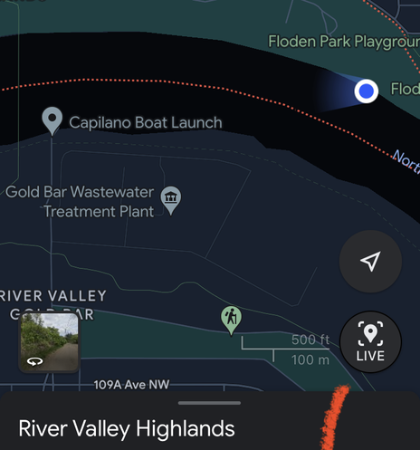 A google map showing the capilano bridge area.