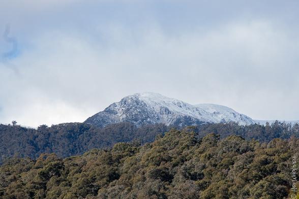 Mount Bogong in Victoria Australia, June 2024, with a light dusting of snow.