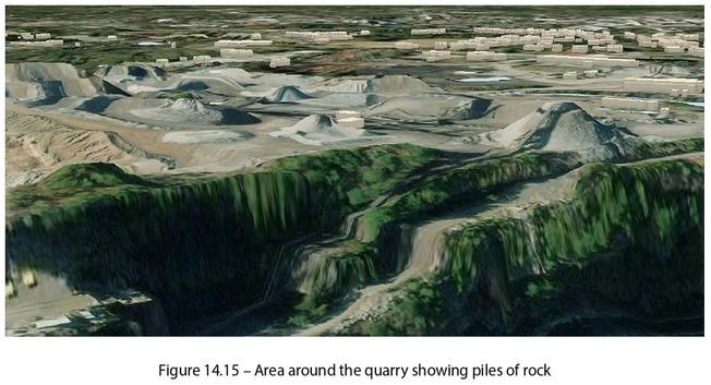 graphic - book - figure 14.15 - area around the quarry showing piles of rocks