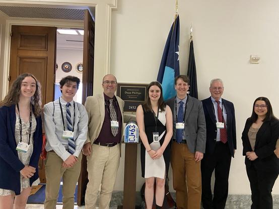 Group photo of Citizens’ Climate Lobby volunteers and Representative Dean Phillips’ legislative assistants