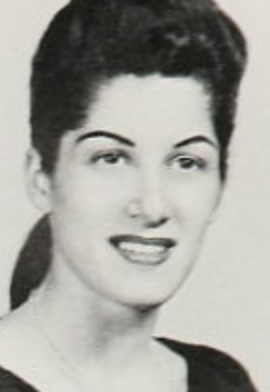 Elizabeth Ann Botta, from the 1956 yearbook of Bishop McDonnell Memorial High School in Queens; a smiling young woman with fair skin, dark hair and dark eyes