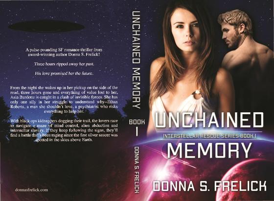 Unchained Memory by Donna S. Frelick, science fiction romance novel cover