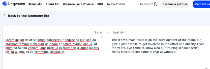 Lingvanex translation of Lorem Ipsum