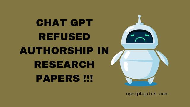 graphic from article - ChatGPT refused authorship in research papers