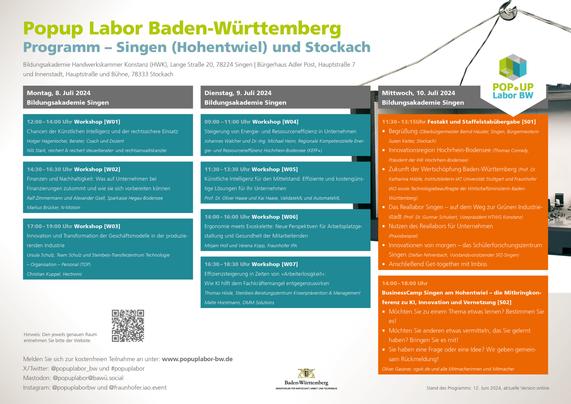 Popup15 in Singen und Stockach - Abbildung des Gesamtprogrammflyers, Seite 1