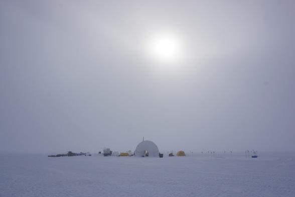 photo - sediment core drilling site, Ross Ice shelf, Antarctica