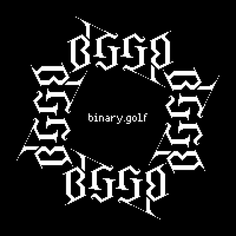 BGGP Logo with the text "binary.golf" in the center, black on white
