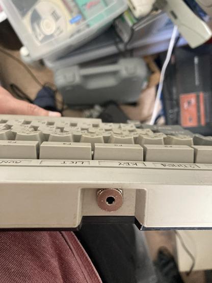 The keyboard cable has been replaced with a female minijack