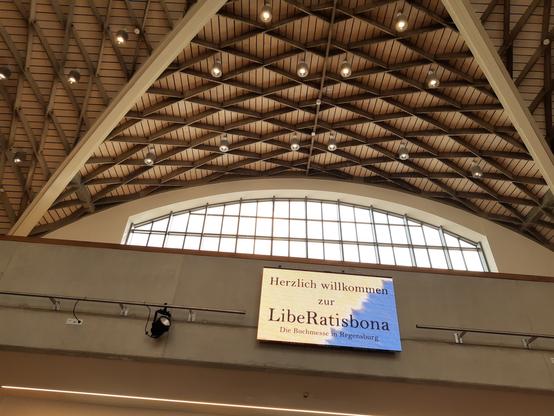 Dachgewölbe, Fenster und Leichttafel "Liberatisbona"