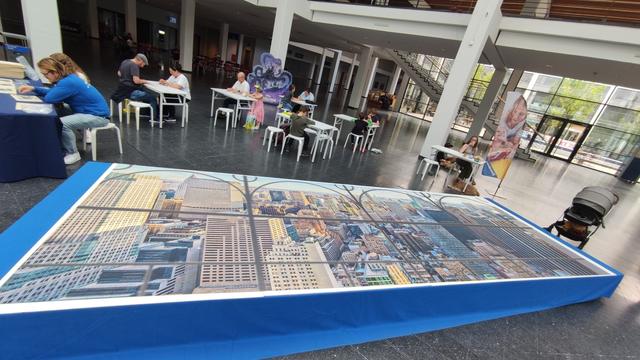Ein Foto des 32.000 Teile Puzzles,  bei dem man mit legen konnte.