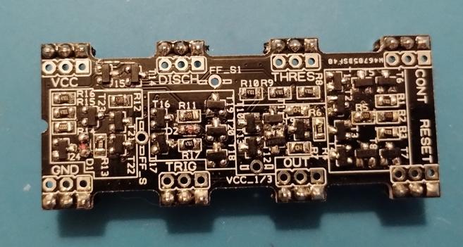 the finished board with all the SMD components soldered on