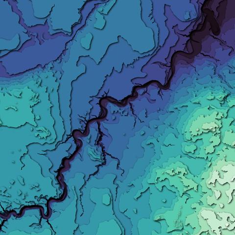 Elevation of North Saskatchewan river designed in a paper cut style