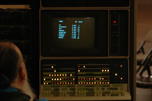 A file listing on a running PDP-12 minicomputer.